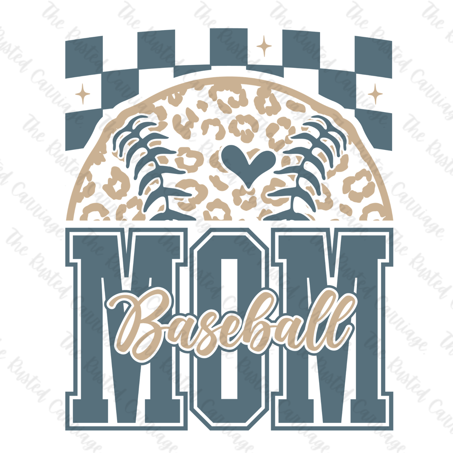 Baseball Mom Cheetah/Checkered Design ((Customizable))