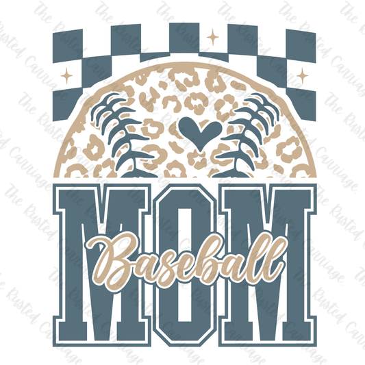 Baseball Mom Cheetah/Checkered Design ((Customizable))