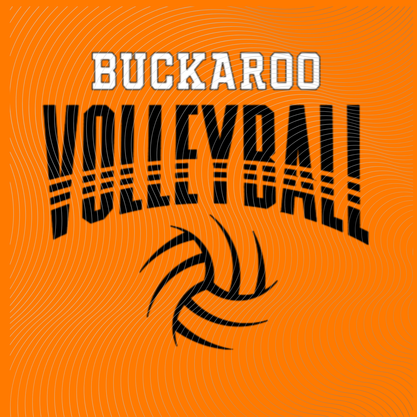 Strikethrough Buckaroo Volleyball Tee in Orange/Black, White/Black or Orange/White Design ((Customizable))
