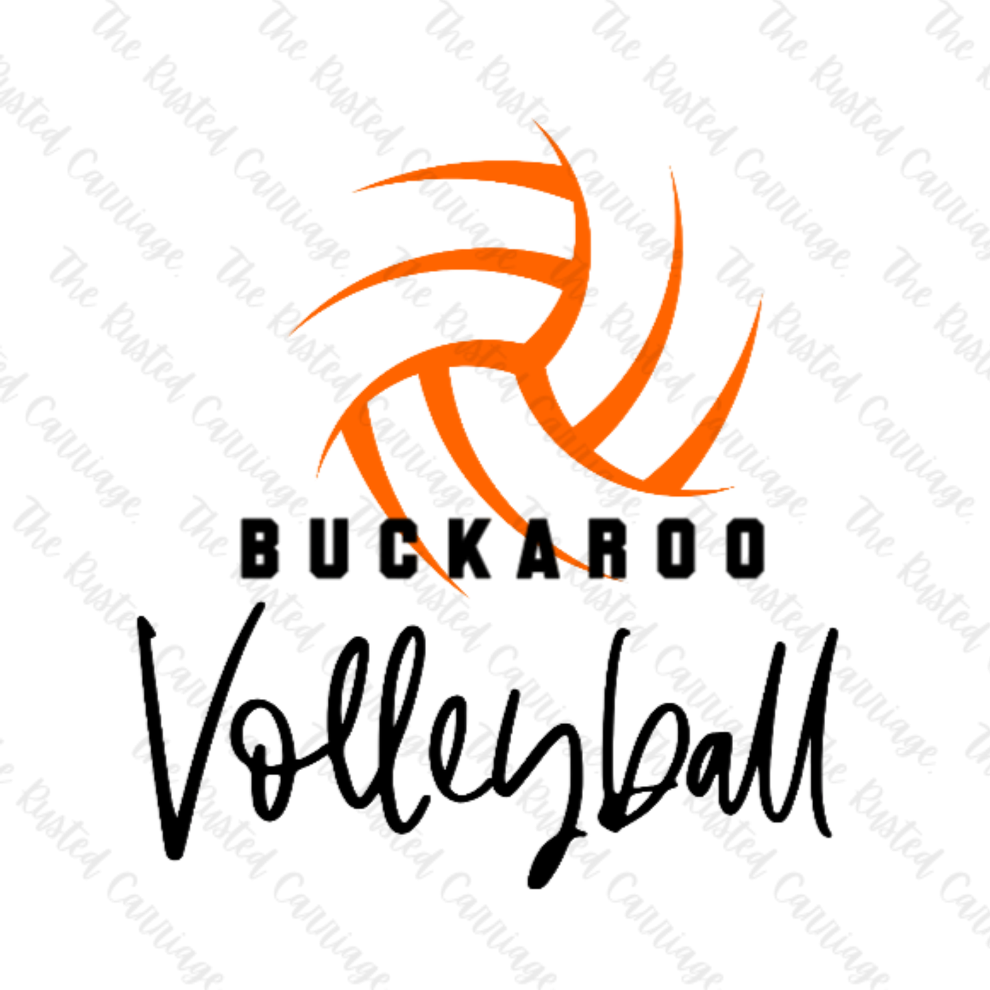 Buckaroo Volleyball Design in Orange/Black or Orange/White ((Customizable))
