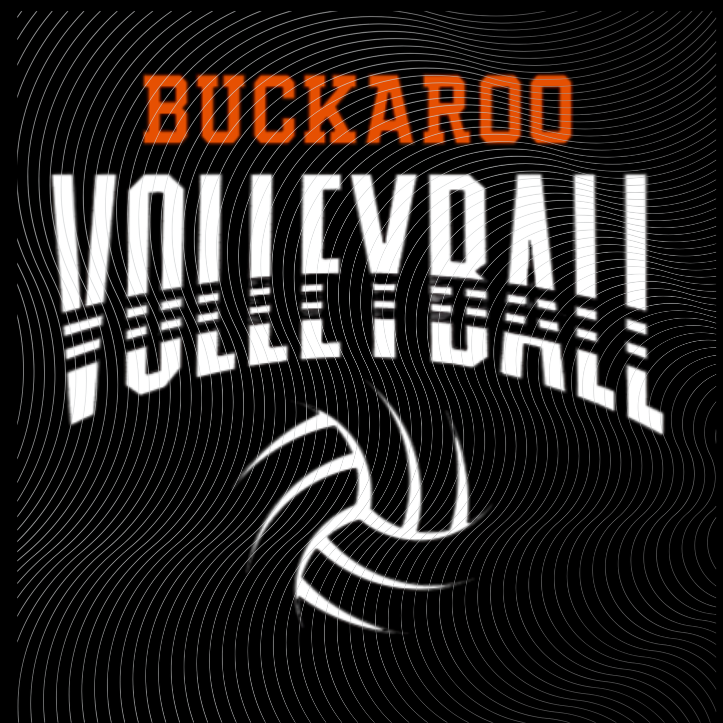 Strikethrough Buckaroo Volleyball Tee in Orange/Black, White/Black or Orange/White Design ((Customizable))