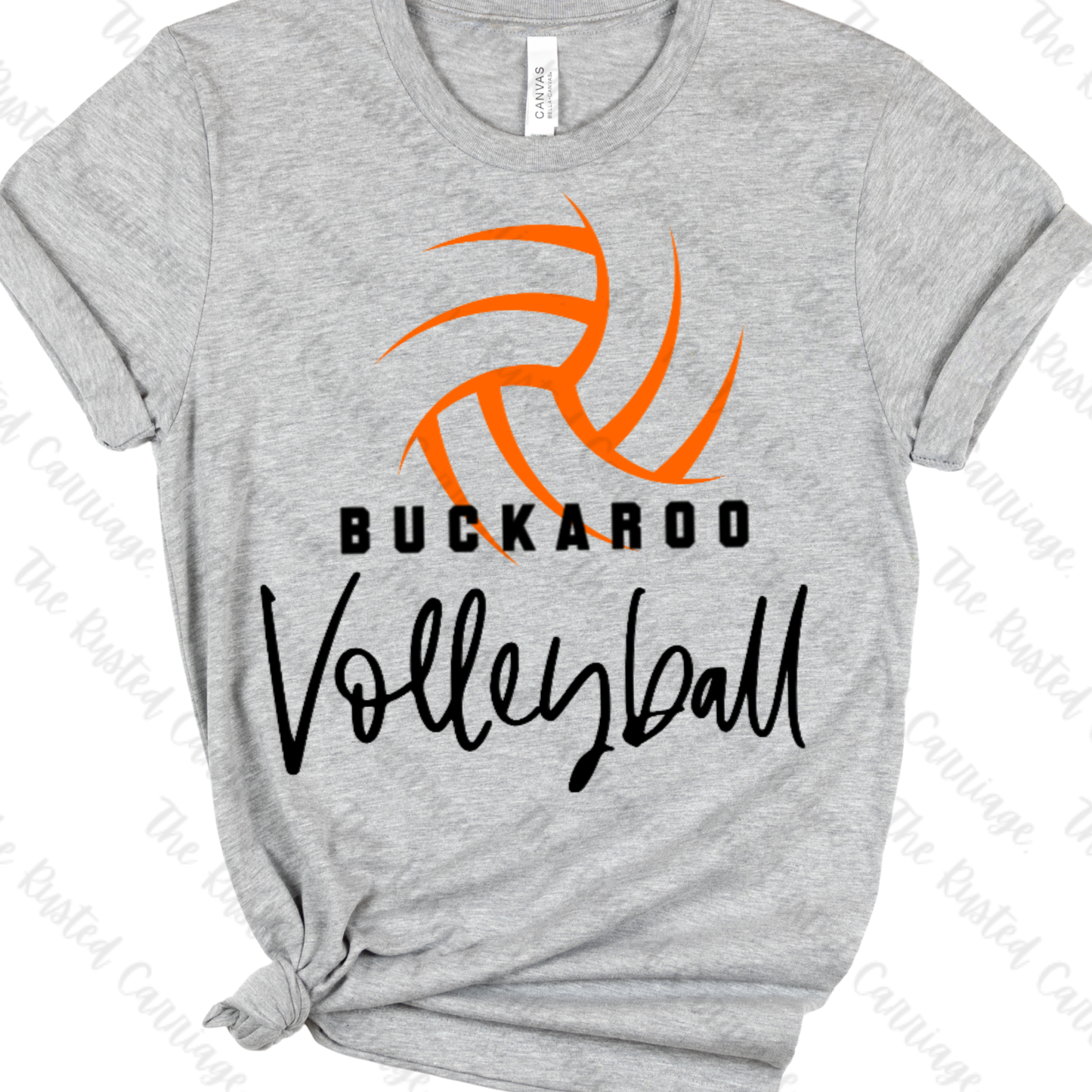 Buckaroo Volleyball Design in Orange/Black or Orange/White ((Customizable))