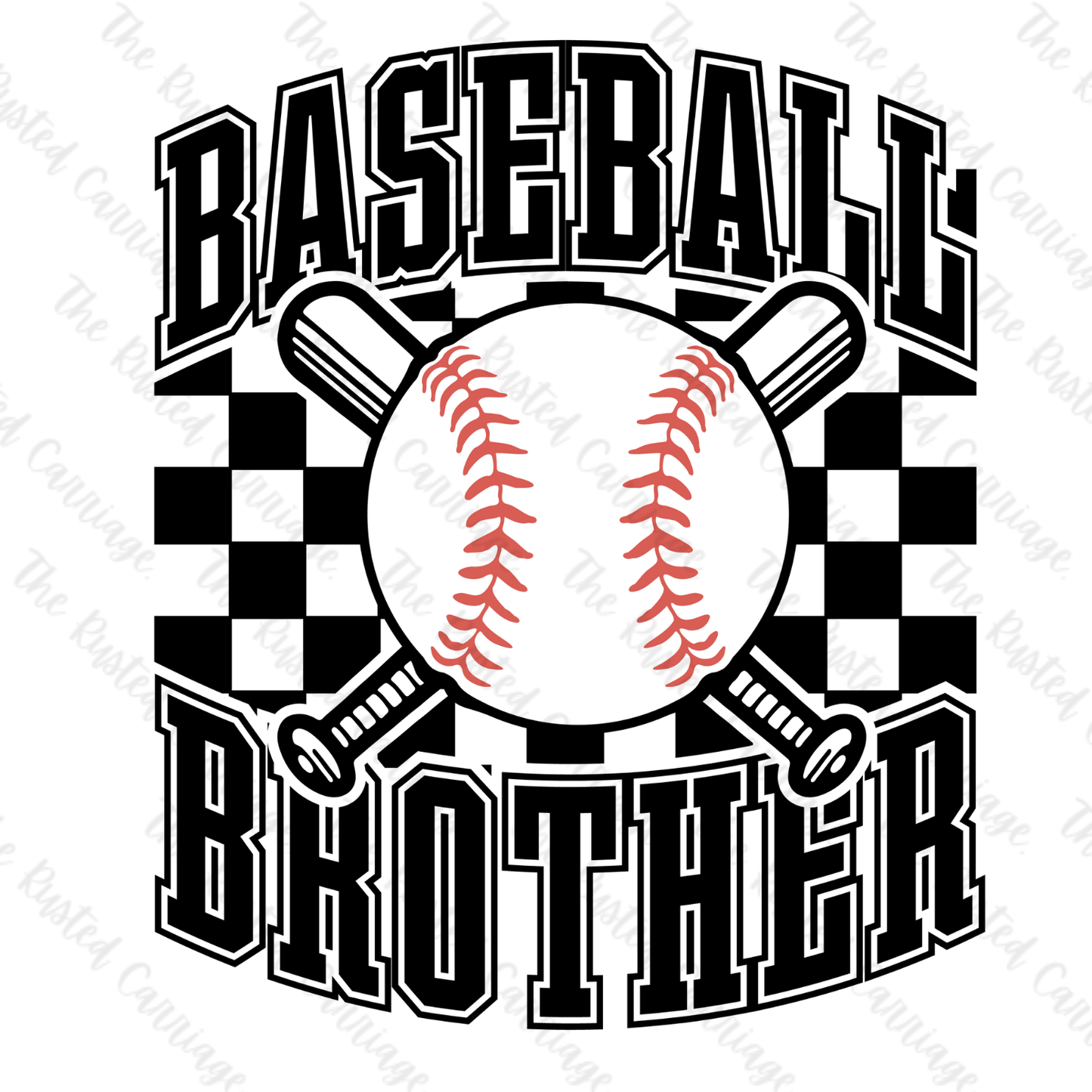 Checkered Baseball Brother Design ((Customizable))
