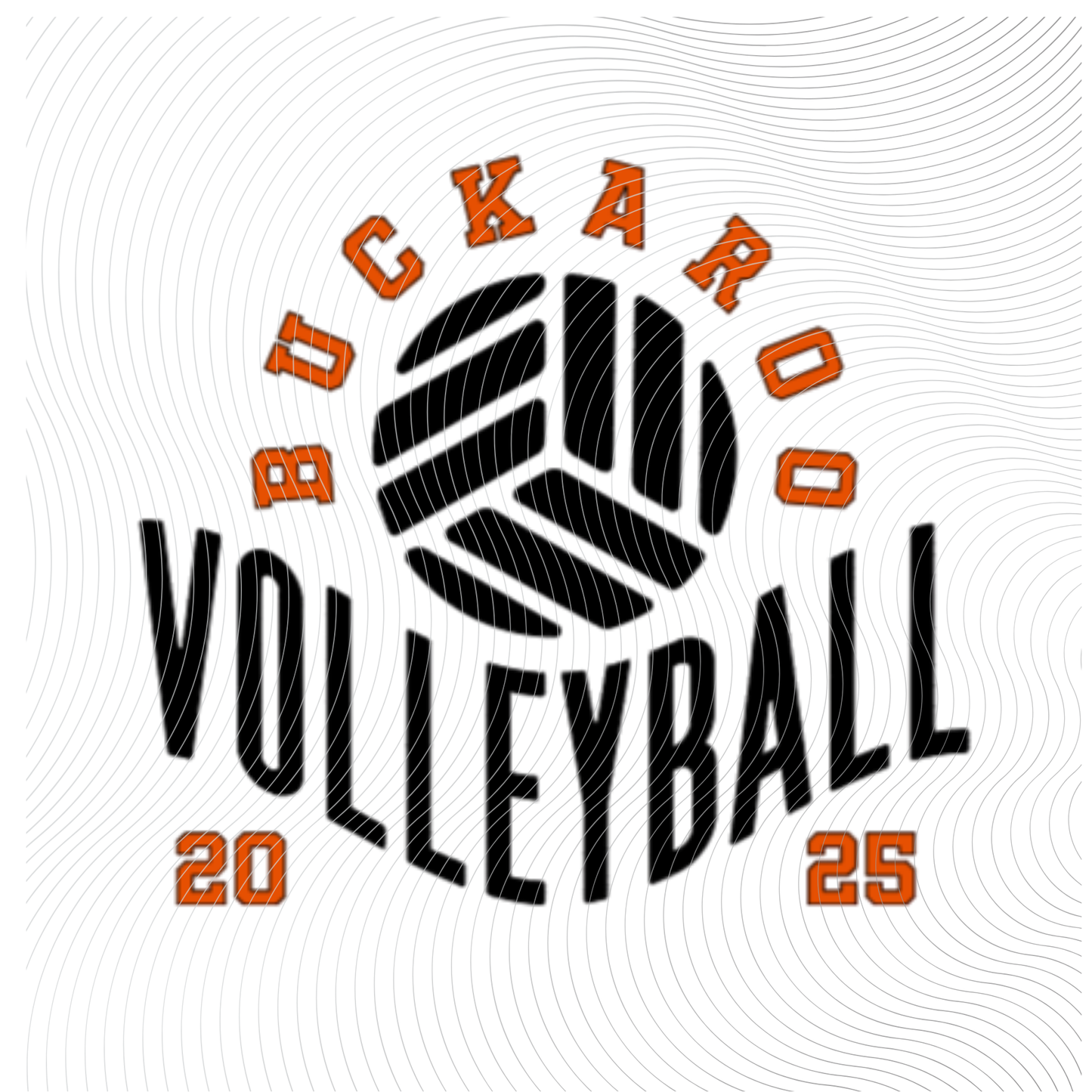 Buckaroo Volleyball 2025 Tee in a Orange/White & Orange/Black Design ((Customizable))