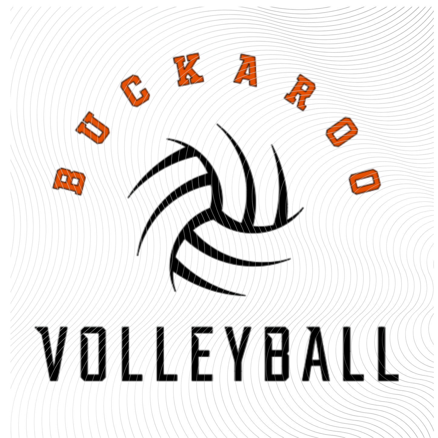 Simple Curved Buckaroo Volleyball Tee in Black & Orange/Black ((Customizable))