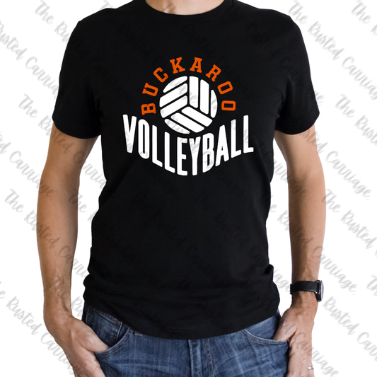 Buckaroo Volleyball Design- choose from Orange/White or Orange/Black Design ((Customizable))