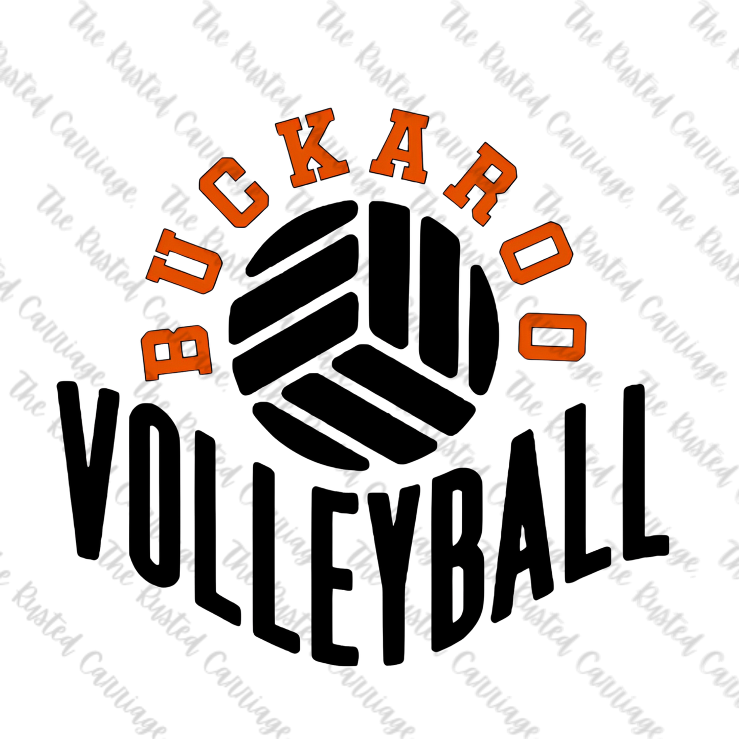 Buckaroo Volleyball Design- choose from Orange/White or Orange/Black Design ((Customizable))