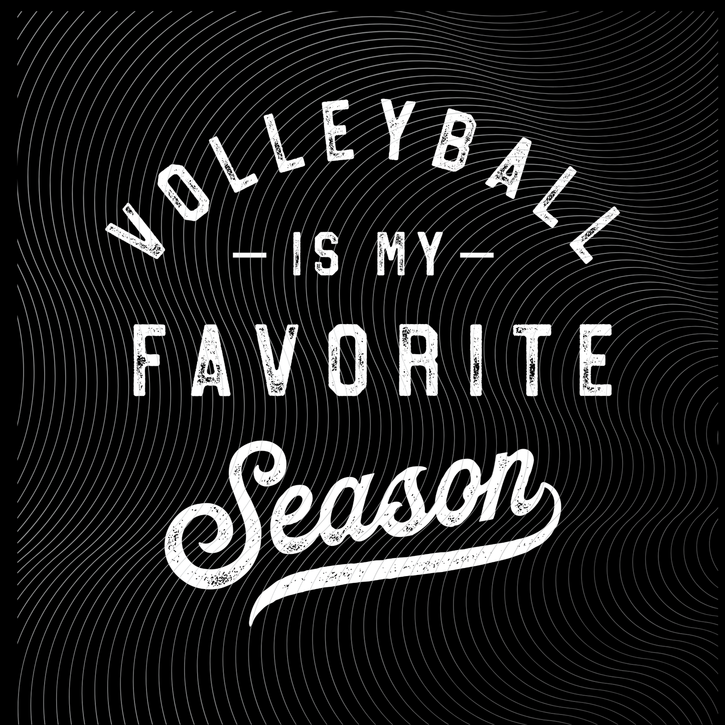 Volleyball Is My Favorite Season in a Distressed White or Black or Regular White or Black Design((Customizable))