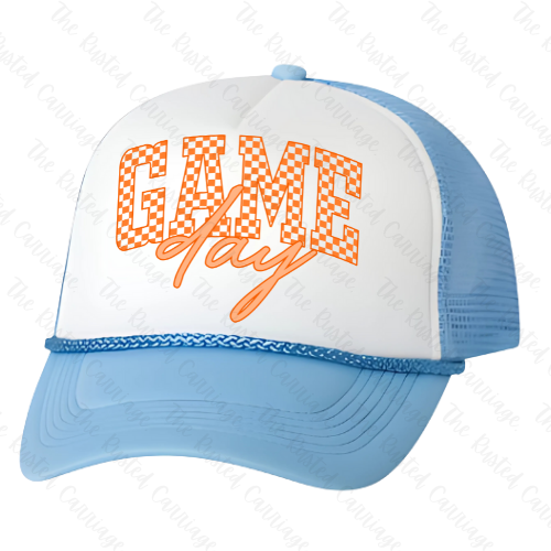Columbia Blue & White Women's Trucker Snap Back Hat- General Mascot- Pick Your Design ((Customizable))