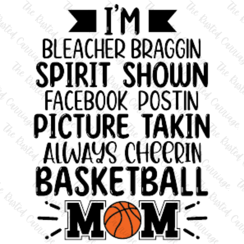 Bleacher Bragging, Spirit Shown, Subway Art Basketball Mom Tee ((Customizable))