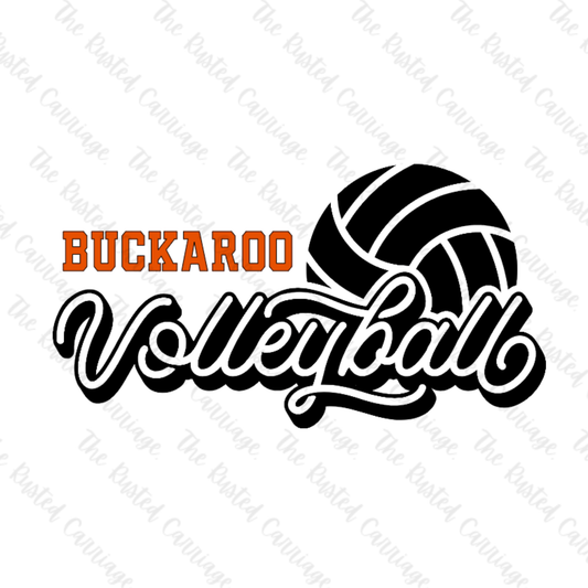 Buckaroo Vintage Volleyball Horizontal Designed Design in Orange/White or Orange/Black ((Customizable))