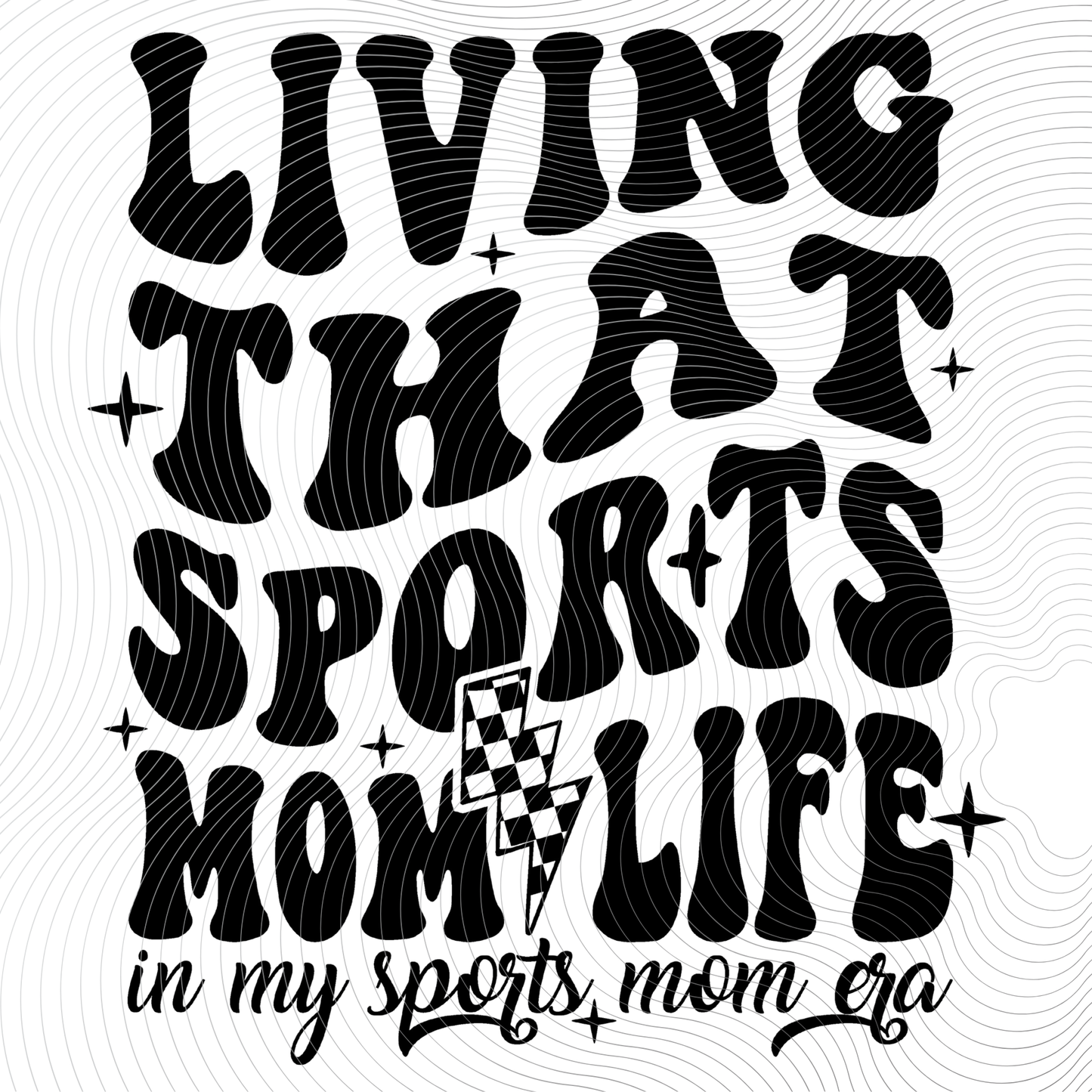 Living That Sports Mom Life Tee- BLACK Square Design ((Customizable))
