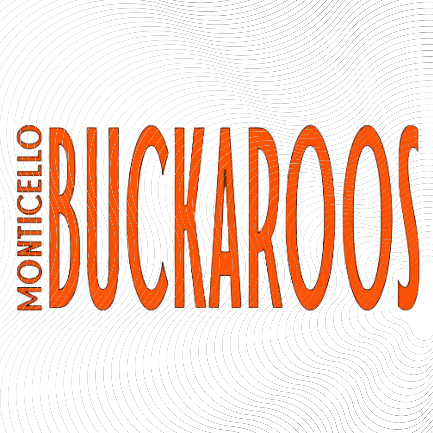Youth Monticello Buckaroos Front & Back Tee in White, Black or Orange Design ((Customizable))