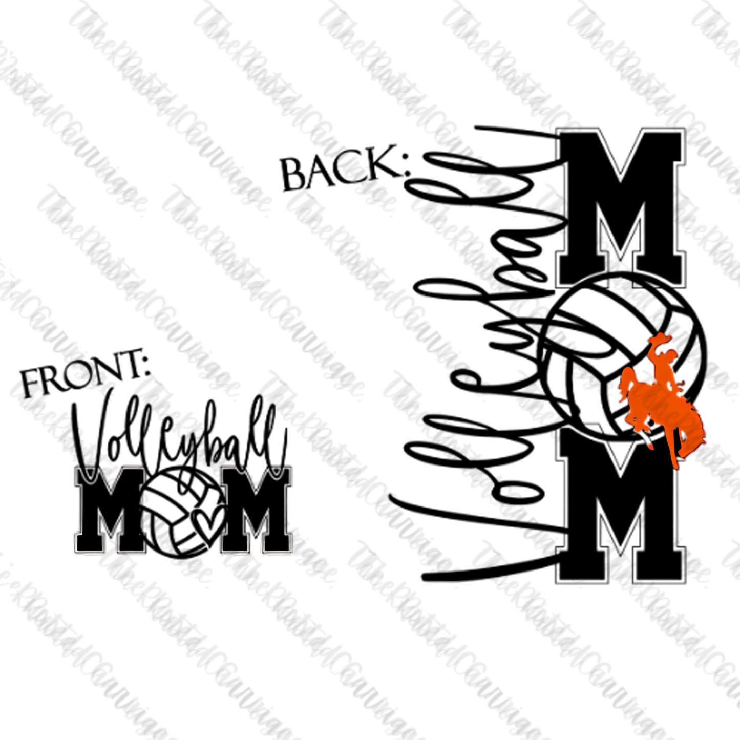 Volleyball Mom Front/Back Design ((Customizable))