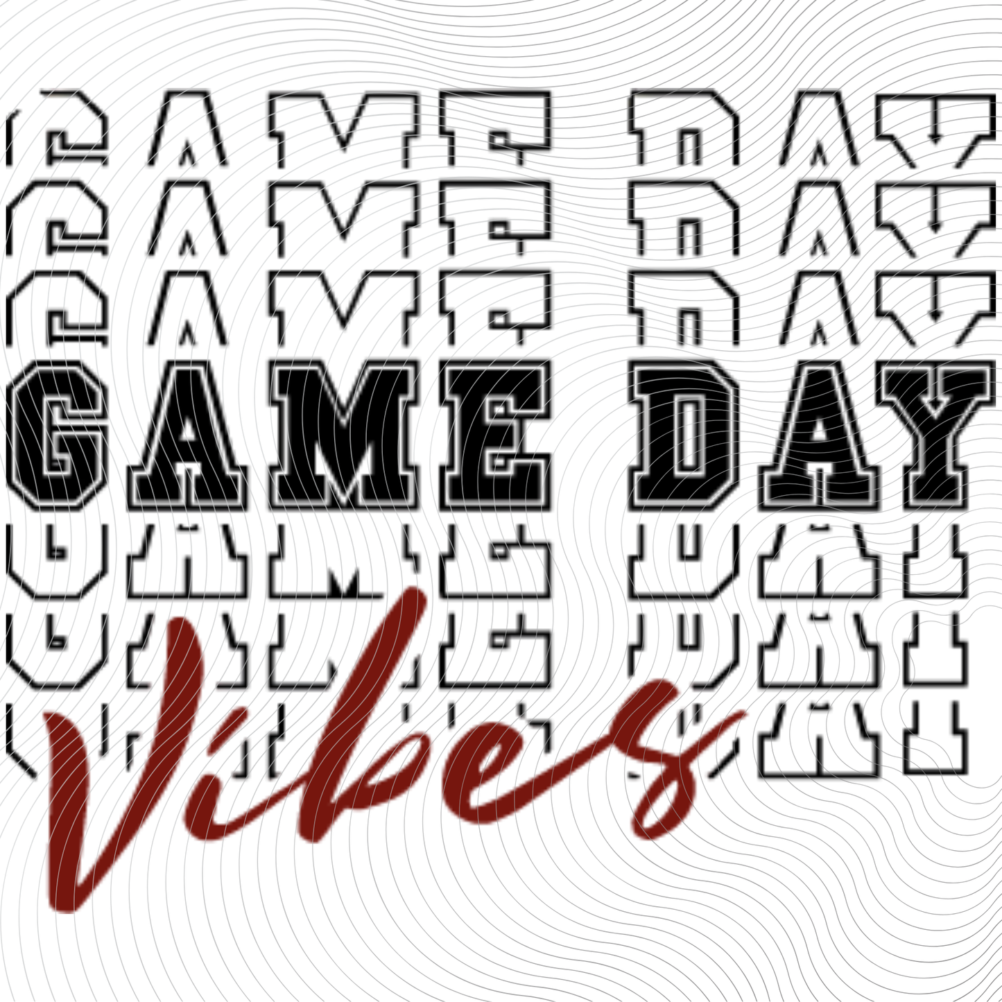 Game Day Vibes Red/Black Design ((Customizable))
