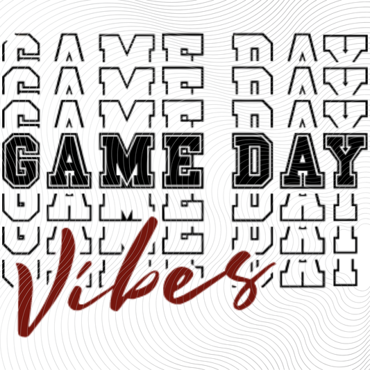 Game Day Vibes Red/Black Design ((Customizable))