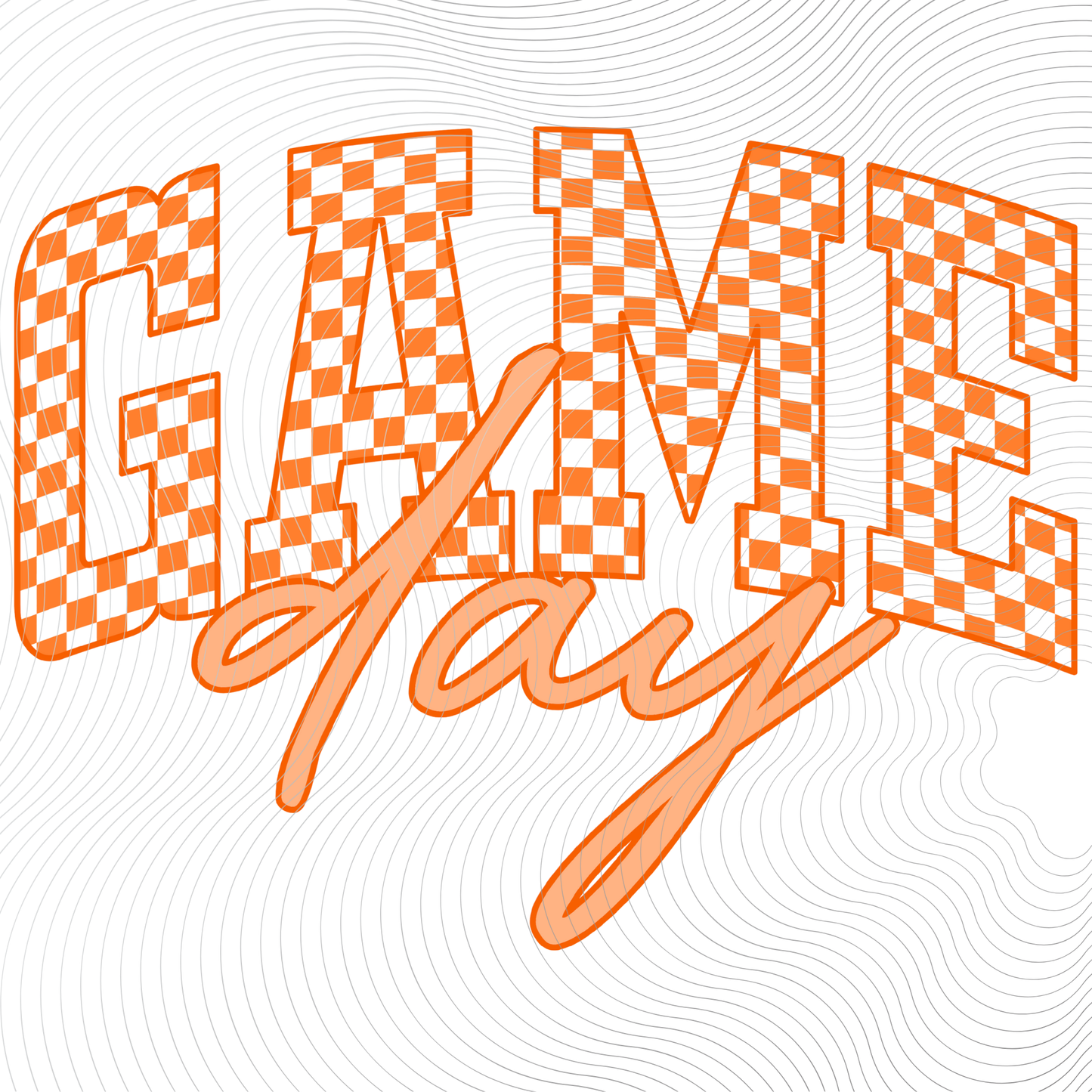 Orange Checkered Game Day ((Customizable))