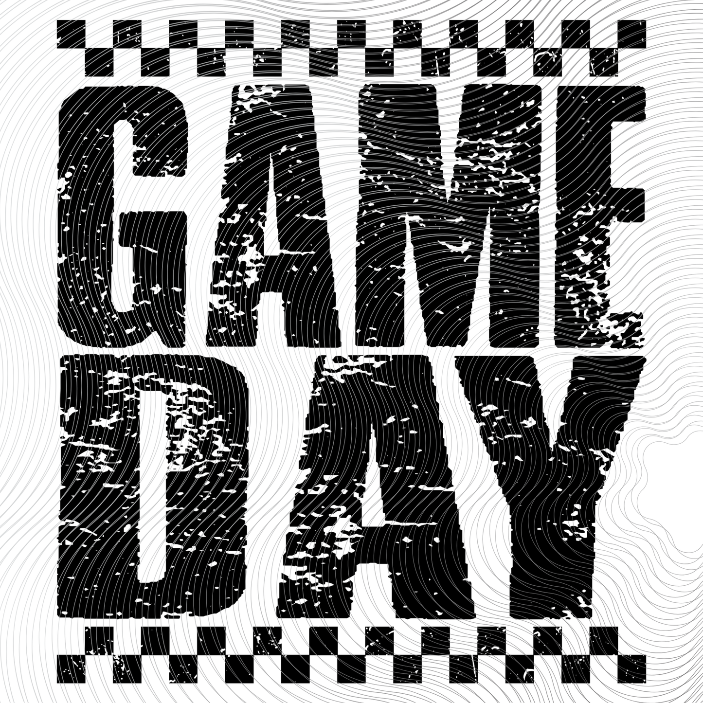 Distressed Game Day Black Design ((Customizable))