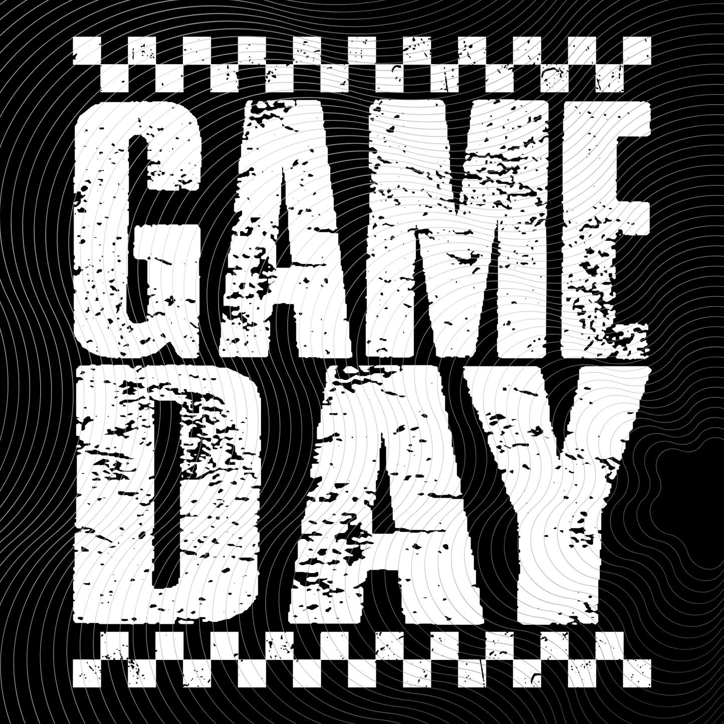 Distressed Game Day White Design ((Customizable))