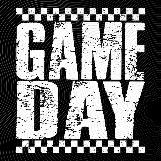 Distressed Game Day White Design ((Customizable))