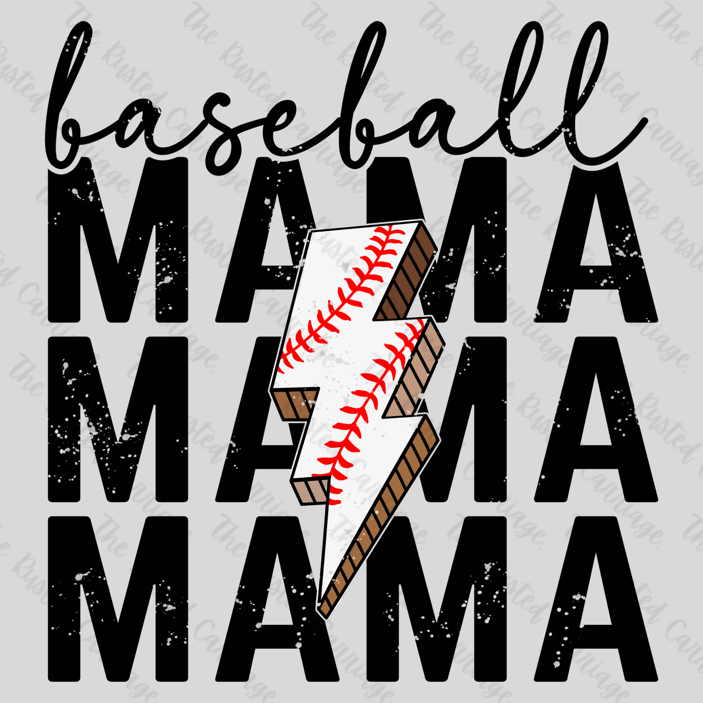Baseball Mama with Lightning Strike Design ((Customizable))