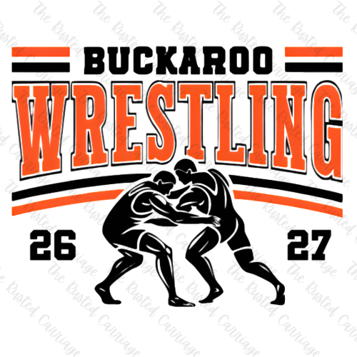 Buckaroo Wrestling '26-27 Choose Orange with Black or White -Front/Back Design ((Customizable))