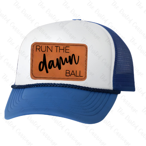 Royal Blue & White Women's Trucker Snap Back Hat- General Mascot- Pick Your Design ((Customizable))