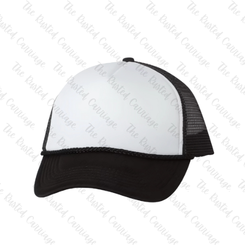 Black & White Adult Unisex Hat - Pick Your Wrestling Design & Hat Style: Flat Brim, Curved Brim or Women's Trucker Hat((Customizable))