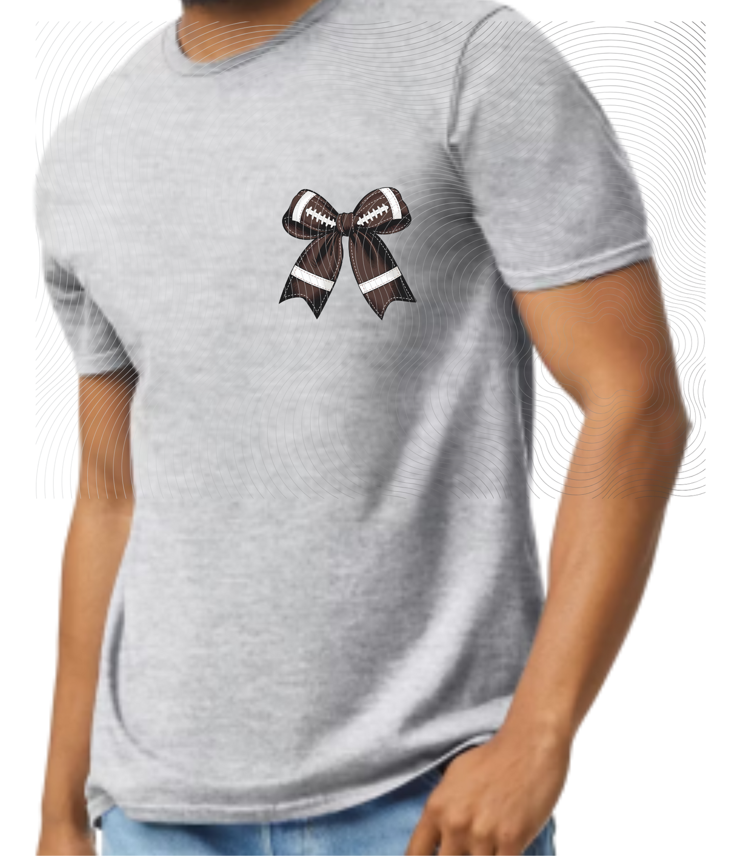 Youth Game Day with Flag Bow Tee ((Customizable))
