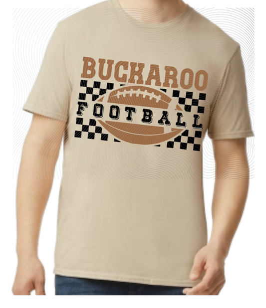 Buckaroo Football Tee Brown Black Checkered ((Customizable))