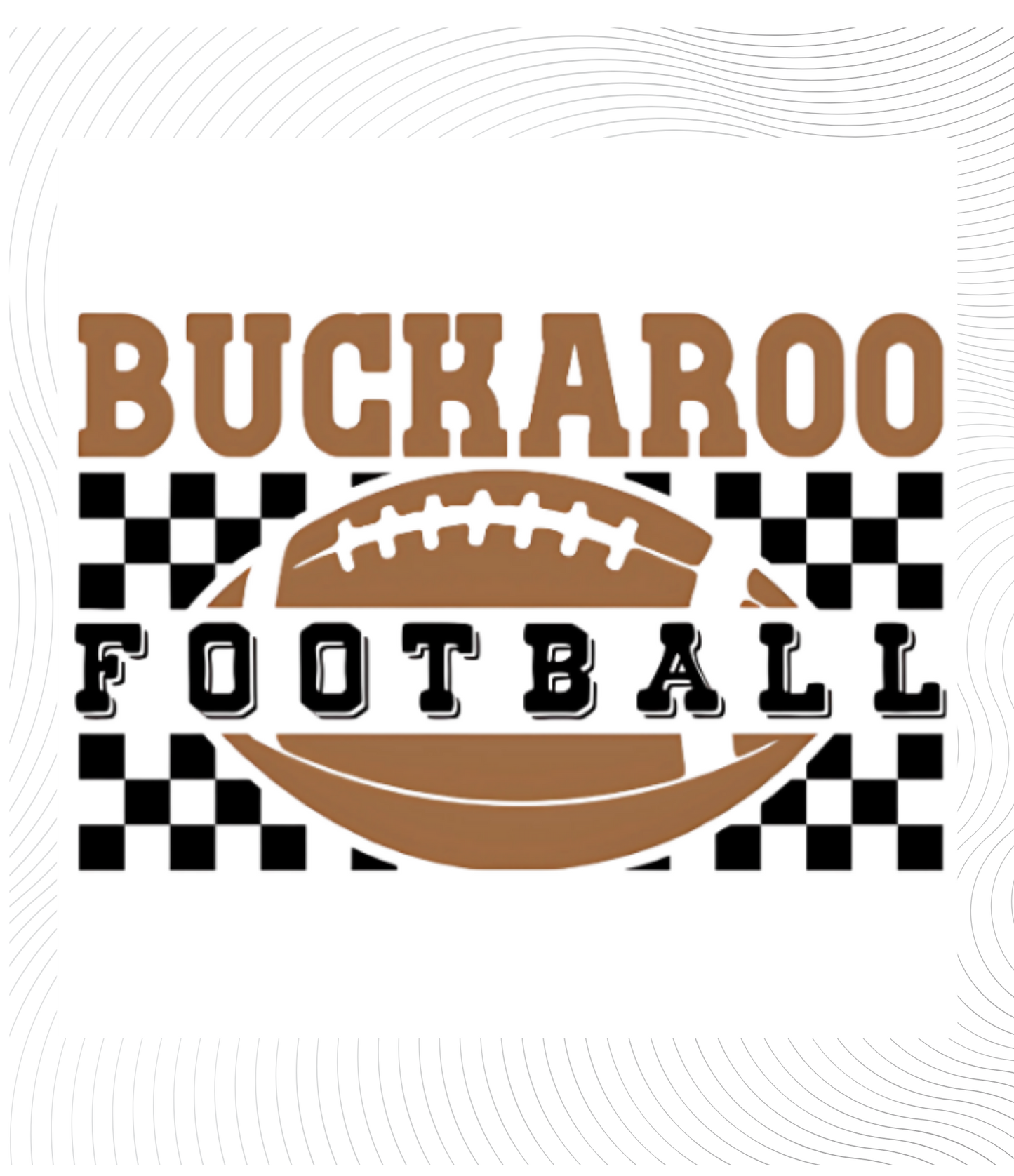 Youth Buckaroo Football Tee Brown Black Checkered ((Customizable))
