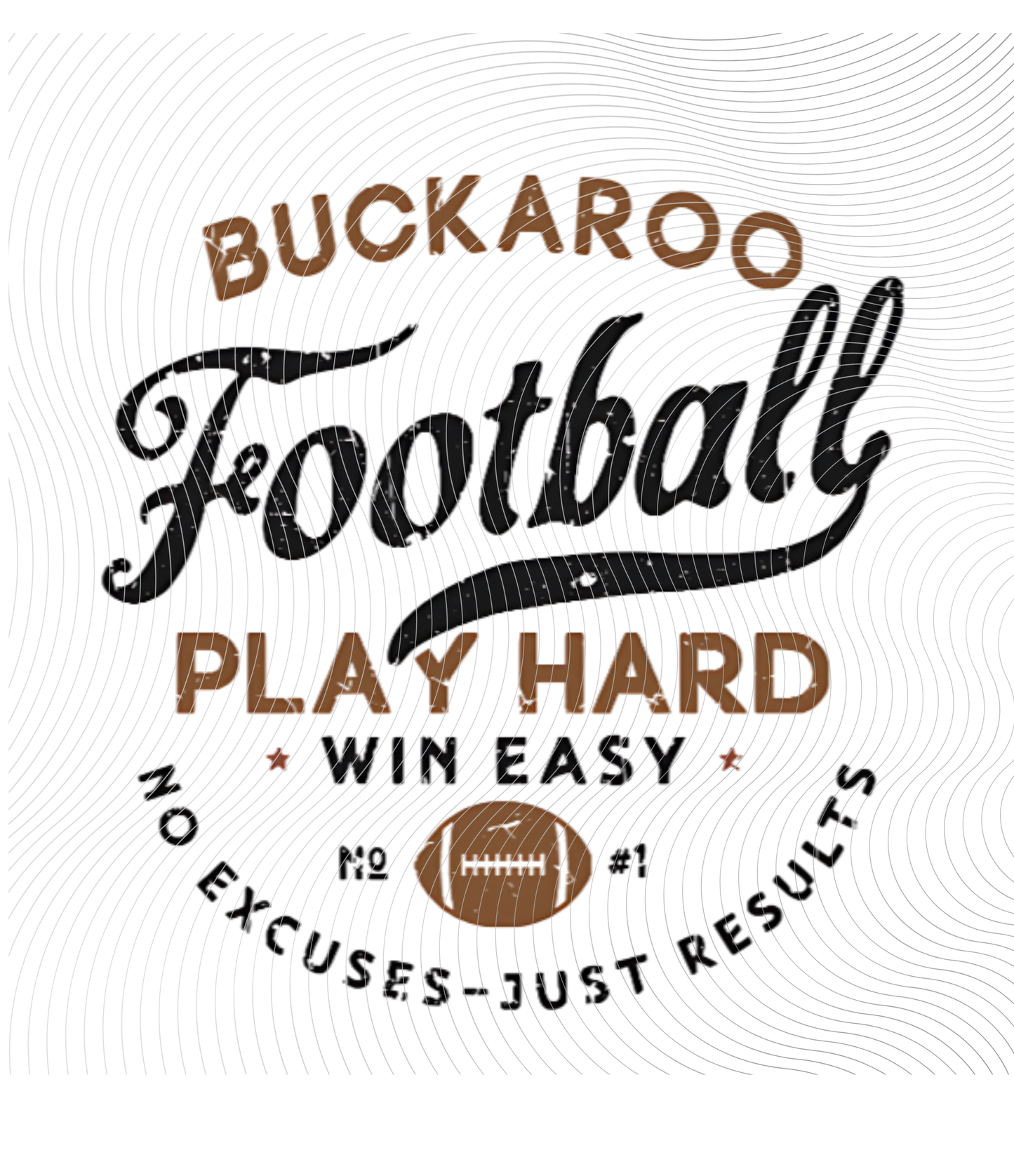 Buckaroo Football Play Hard Tee Brown/Black/Brown Ball ((Customizable))