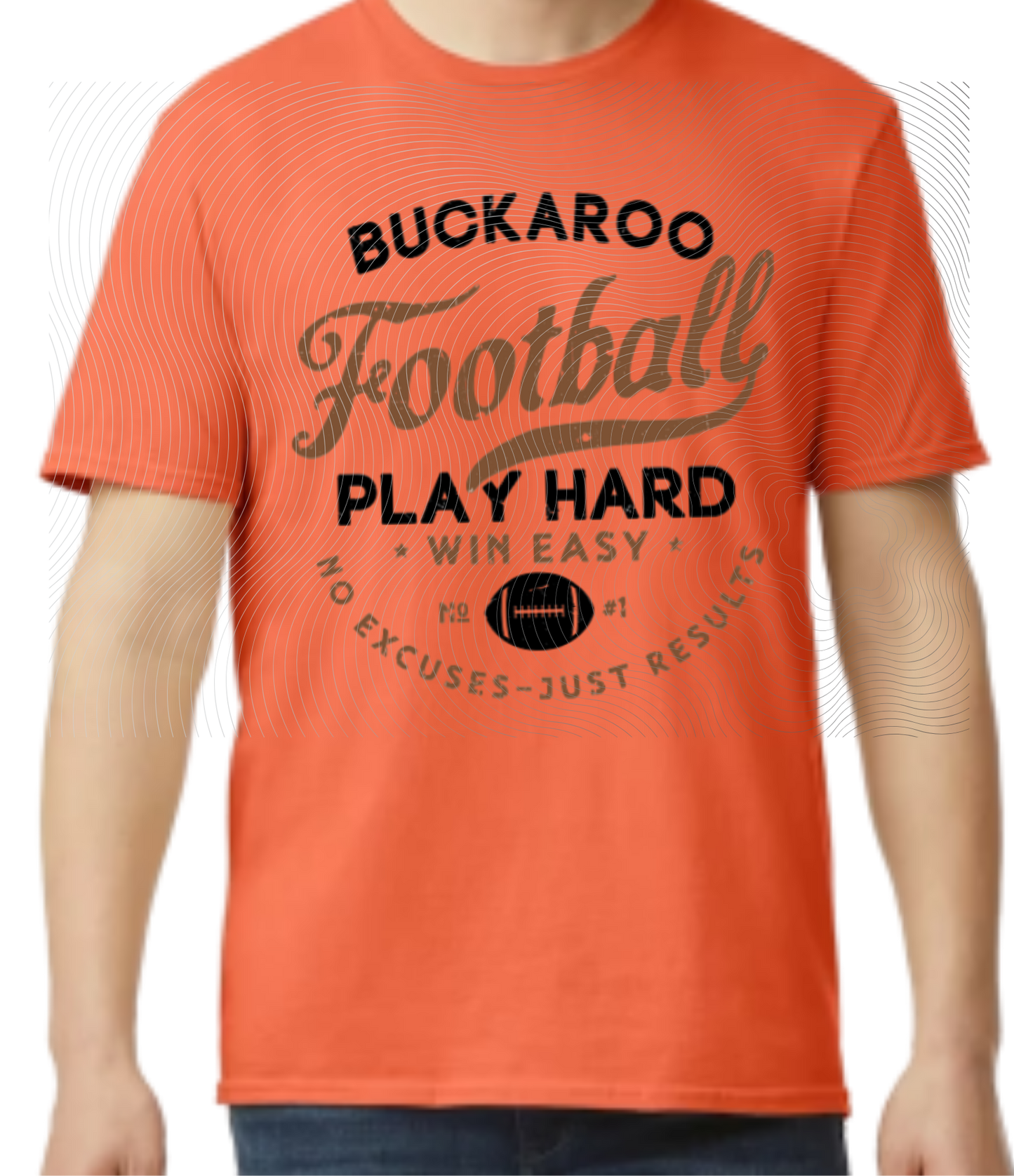 Buckaroo Football Play Hard Tee Black/Brown/Black ball ((Customizable))
