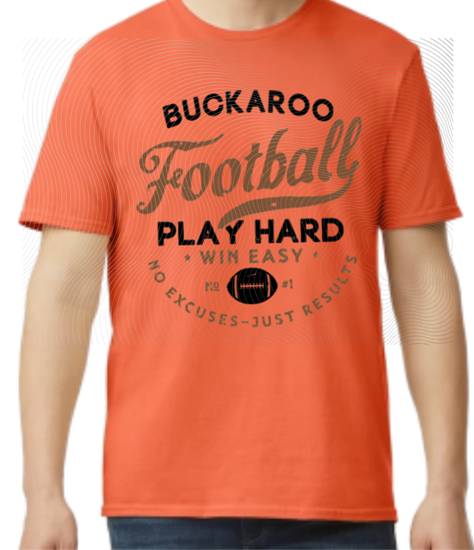 Buckaroo Football Play Hard Tee Black/Brown/Black ball ((Customizable))