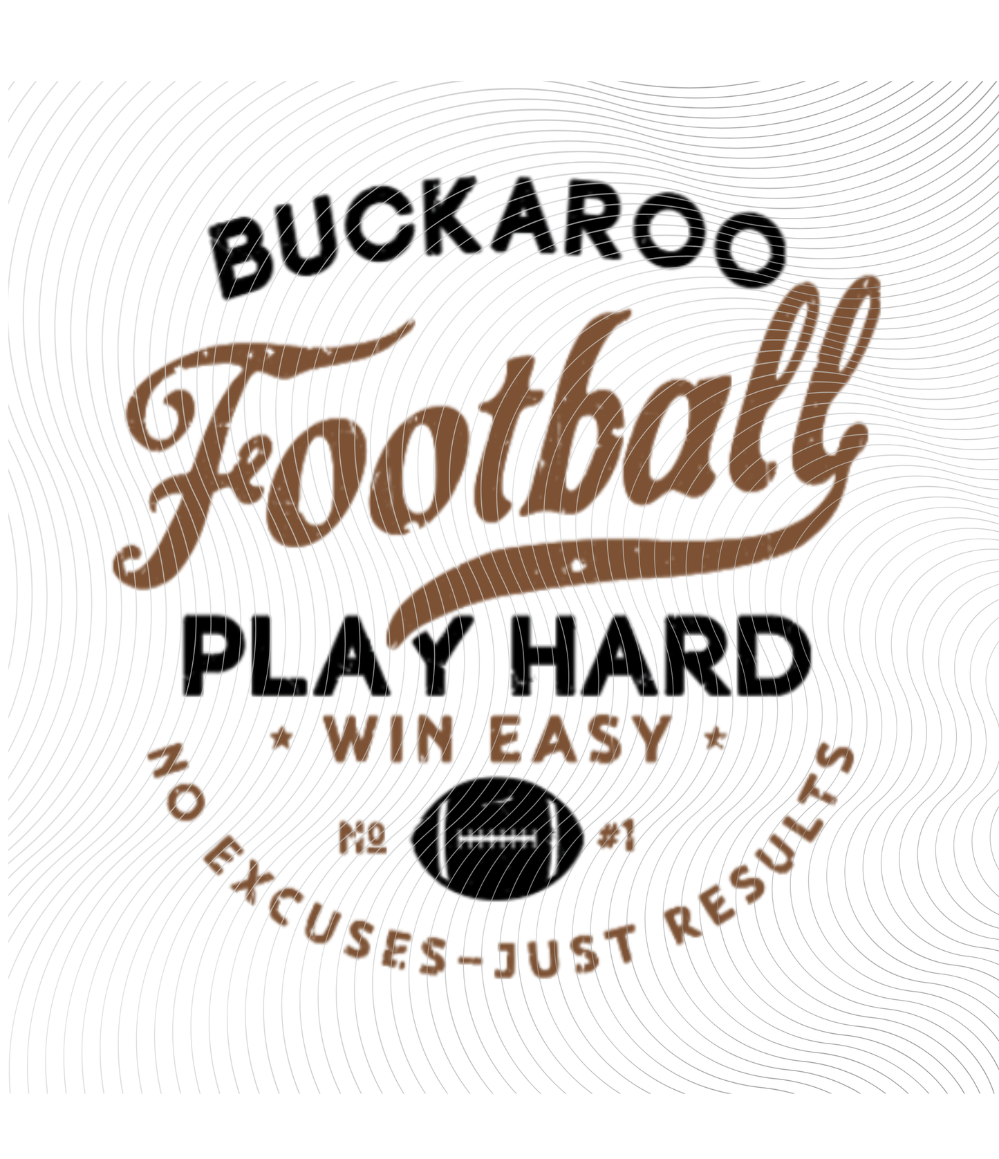 Buckaroo Football Play Hard Tee Black/Brown/Black ball ((Customizable))