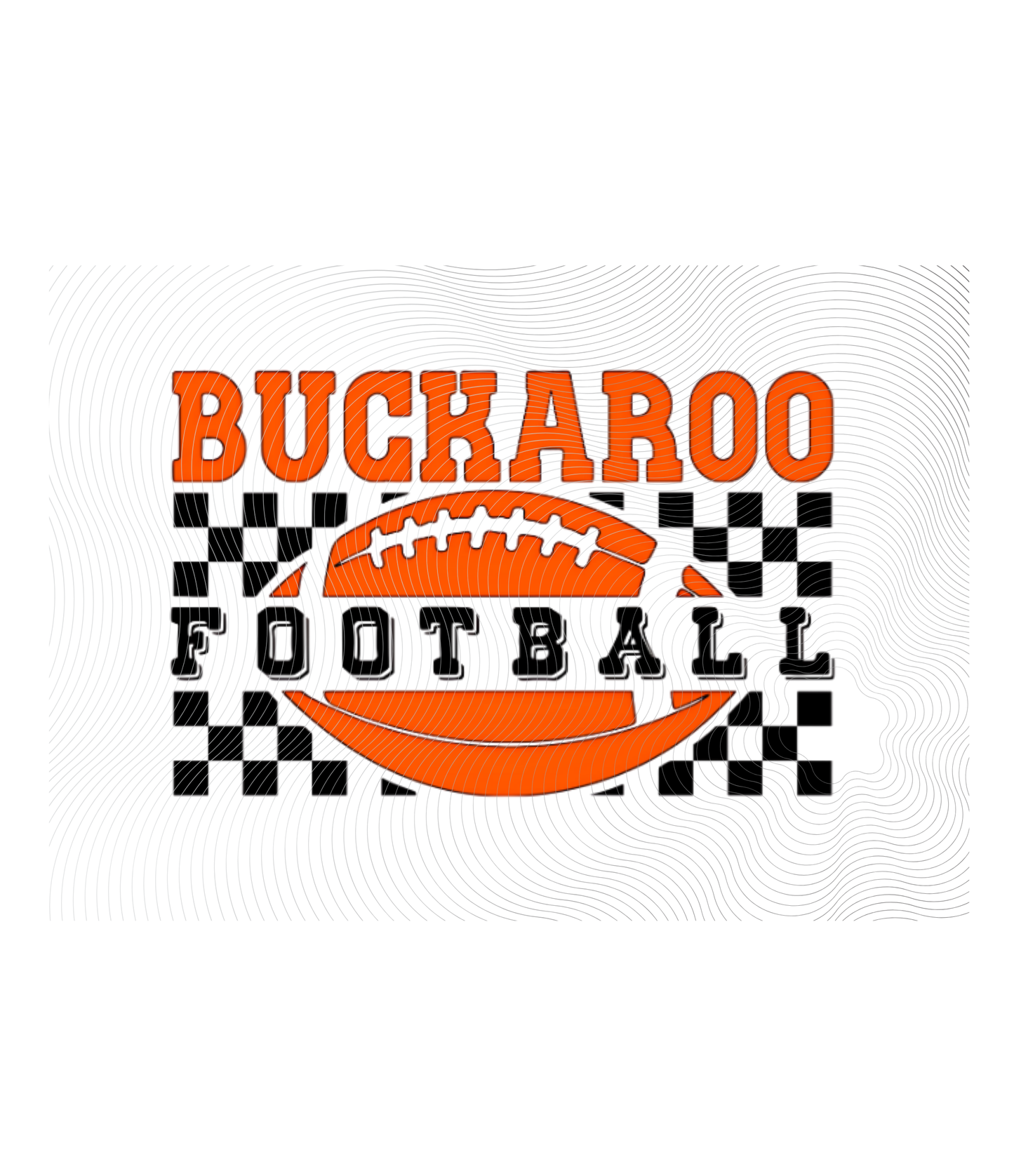 Youth Buckaroo Football Tee Orange Black Checkered ((Customizable))