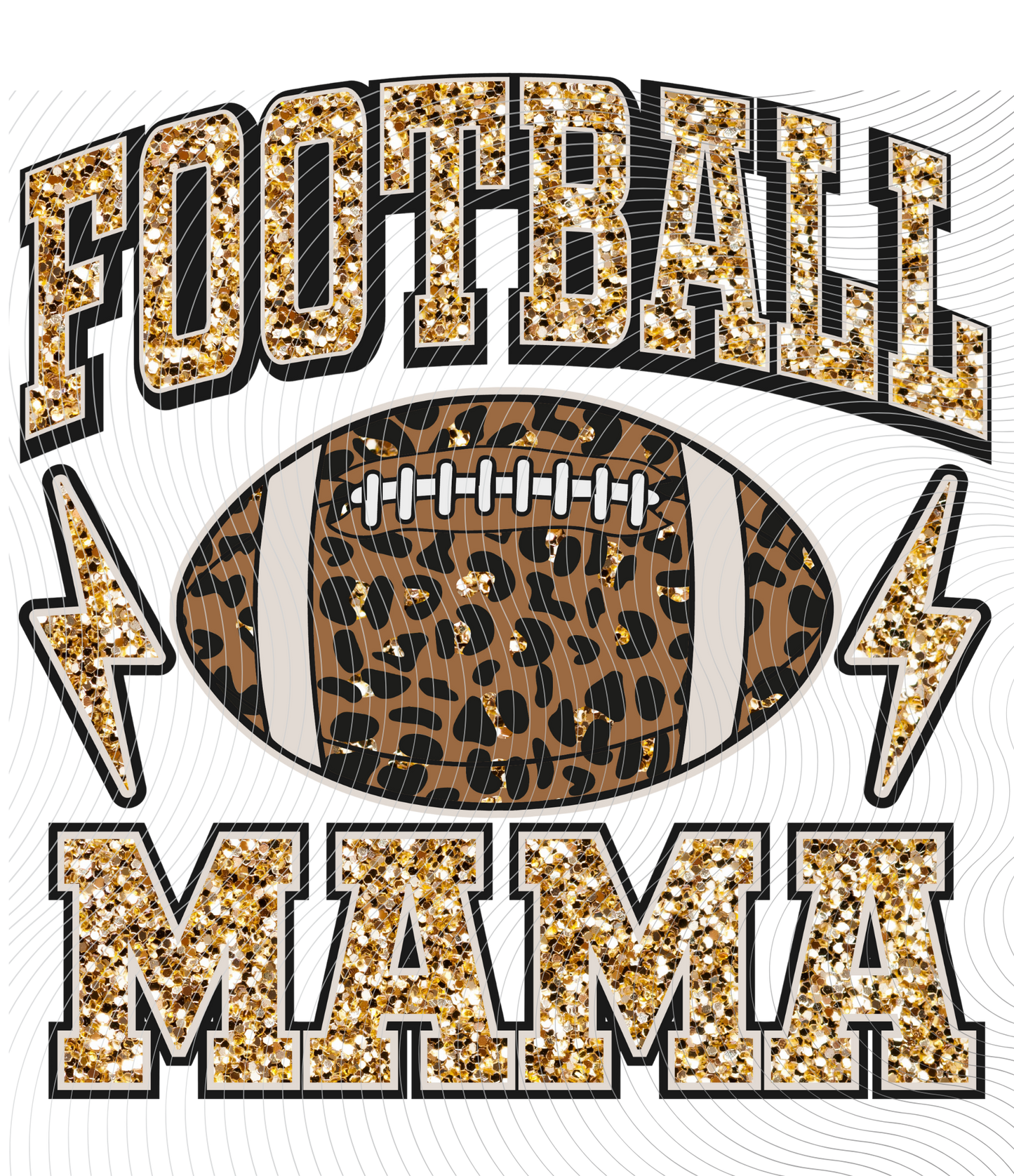 Football Mama Tee Glitter and Cheetah Design ((Customizable))