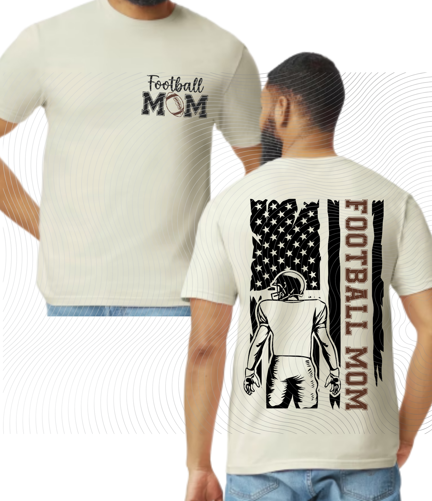 Football Mom Flag Tee ((Customizable))