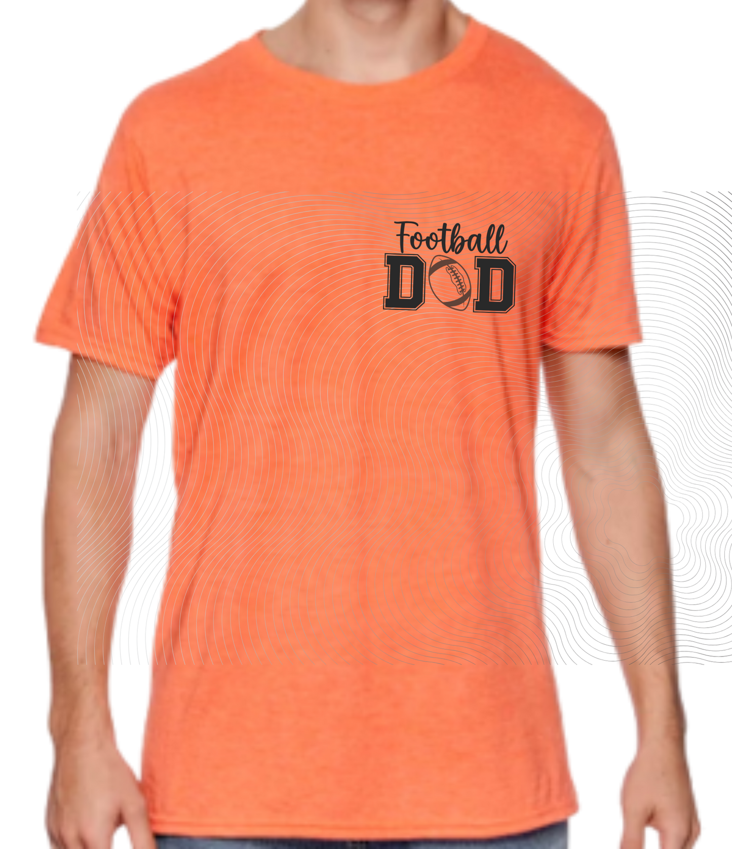Football Dad Tee with Flag Design Front/Back ((Customizable))