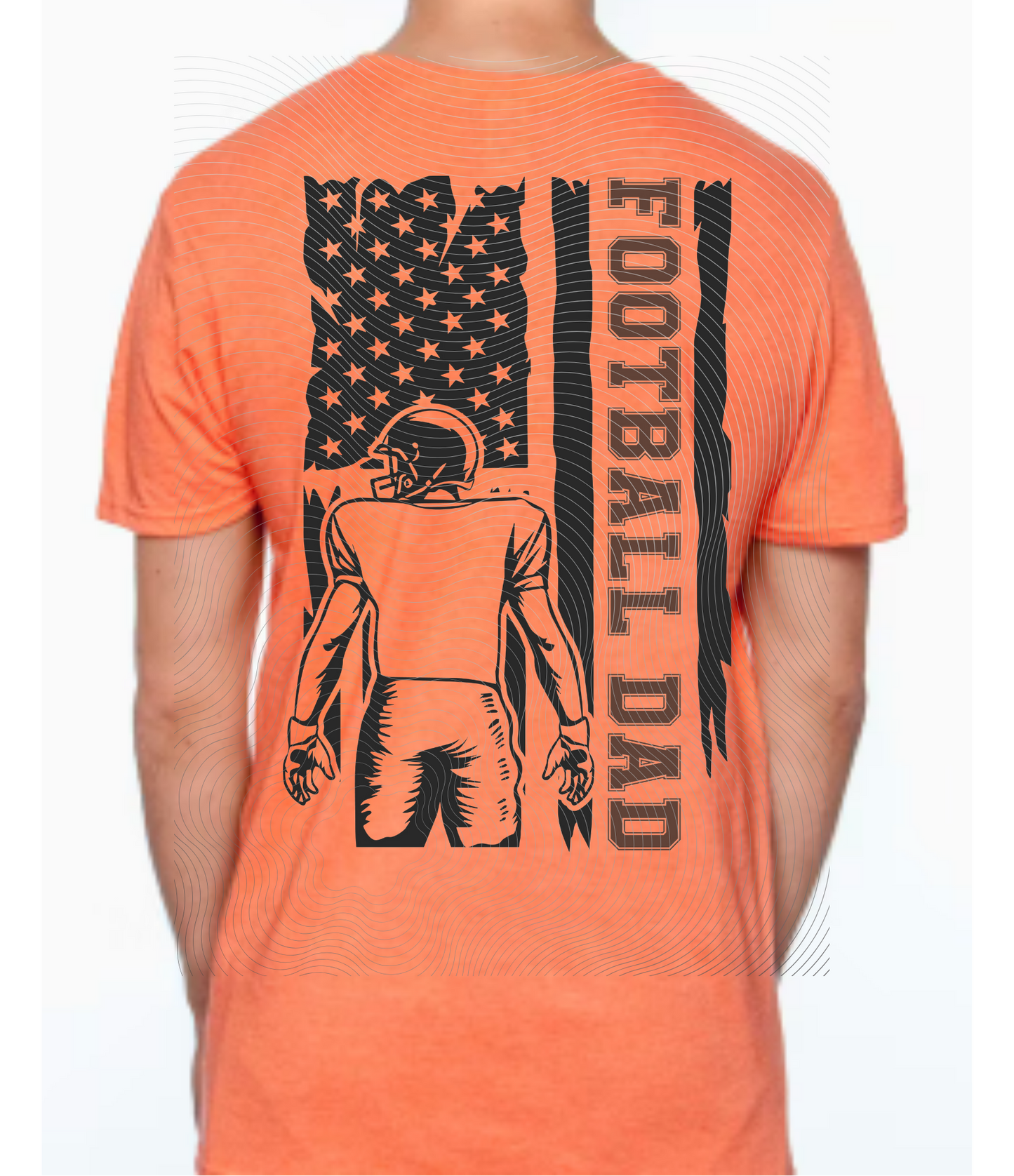 Football Dad Tee with Flag Design Front/Back ((Customizable))