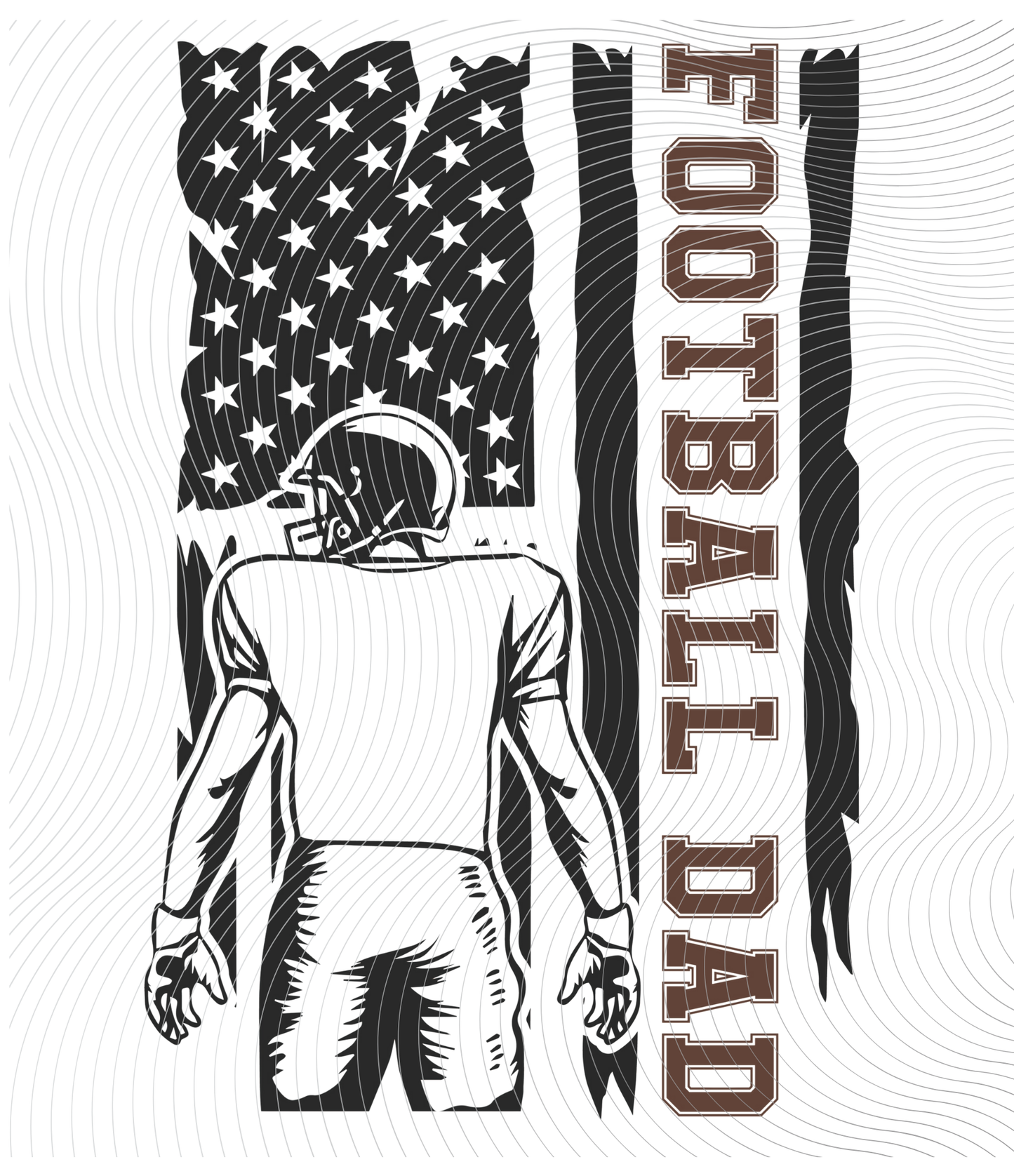 Football Dad Tee with Flag Design Front/Back ((Customizable))