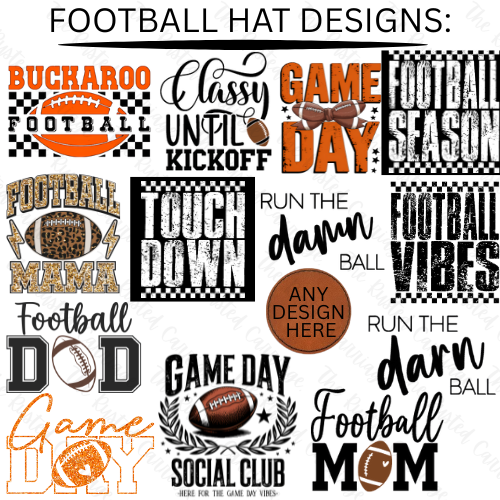 Black YOUTH Trucker Snap Back Hat - Pick Your Own Football Design-((Customizable))