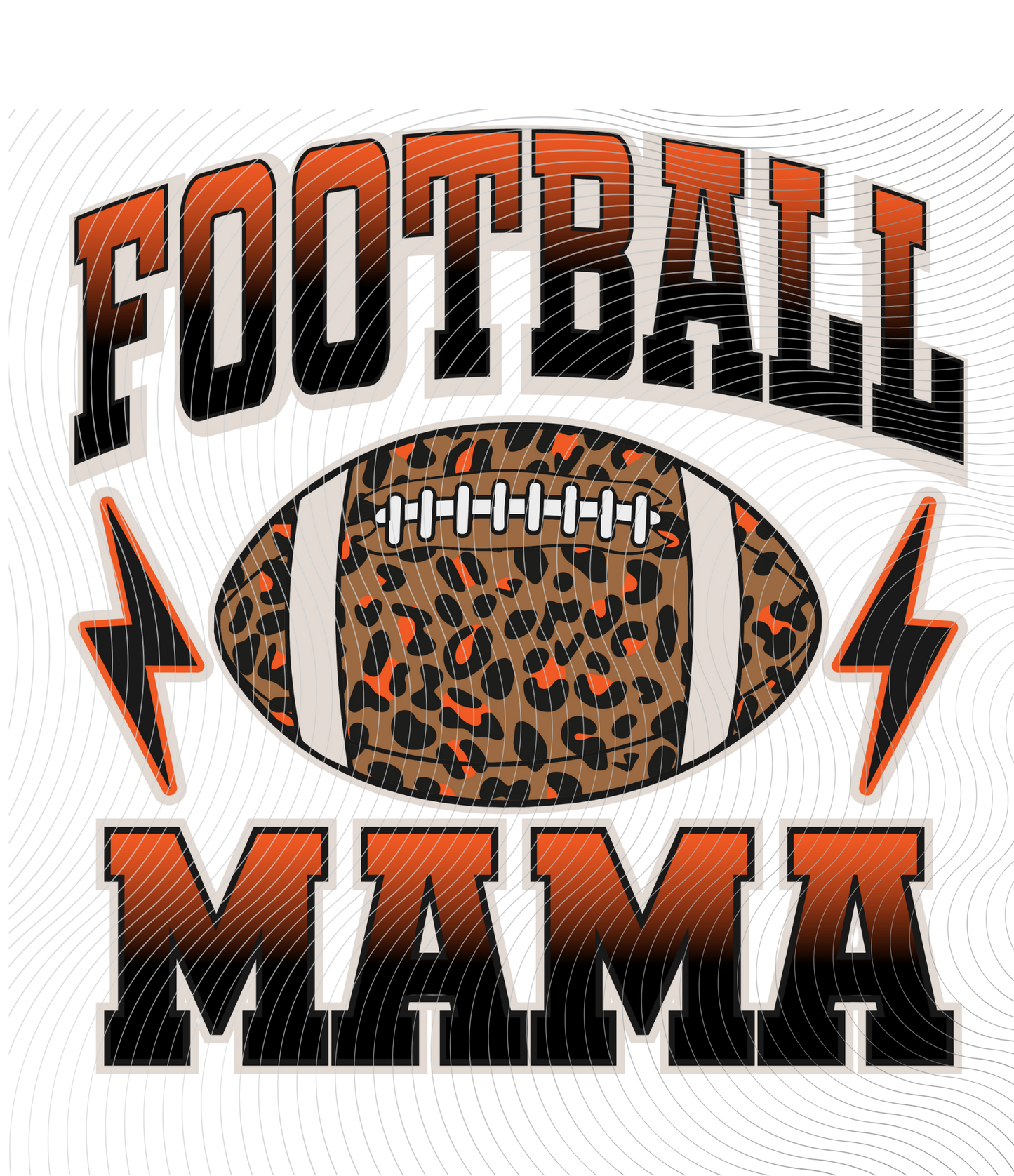Football Mama Tee Cheetah Ball Orange/Black Design ((Customizable))