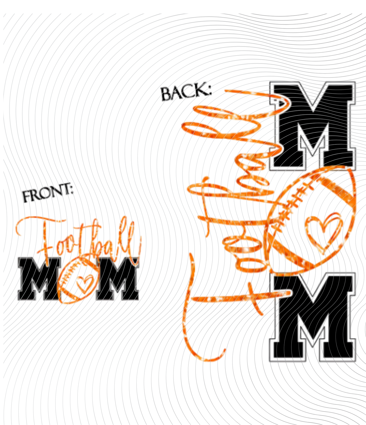 Football Mom Orange Glitter/Black Tee ((Customizable))