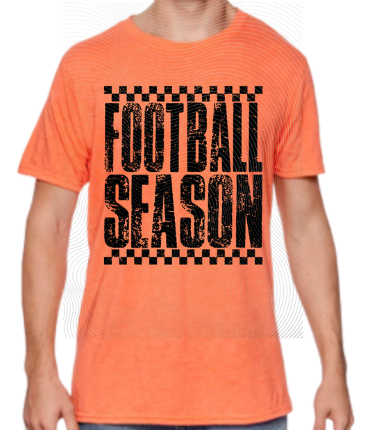 Youth Distressed Football Season Tee Black Design ((Customizable))