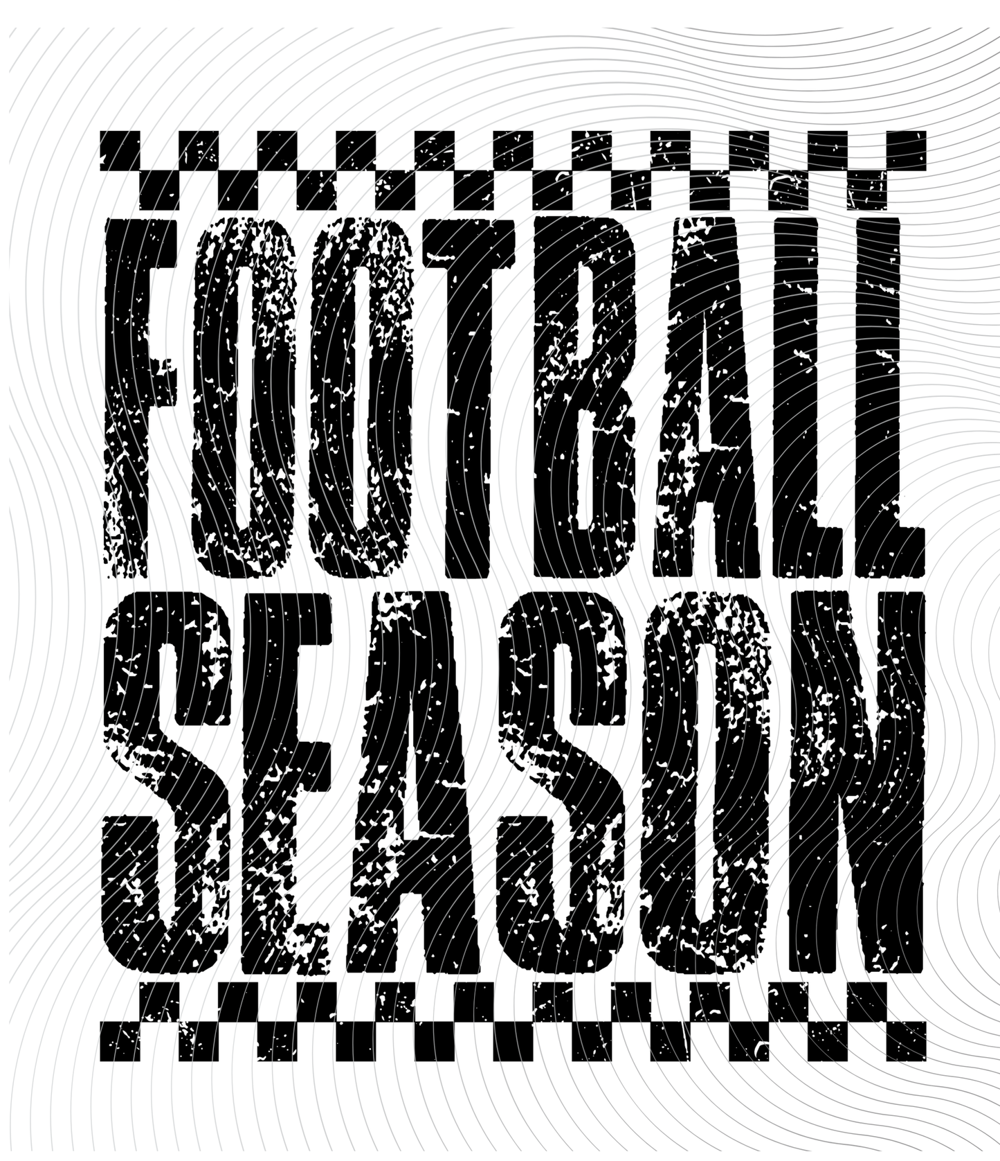 Youth Distressed Football Season Tee Black Design ((Customizable))