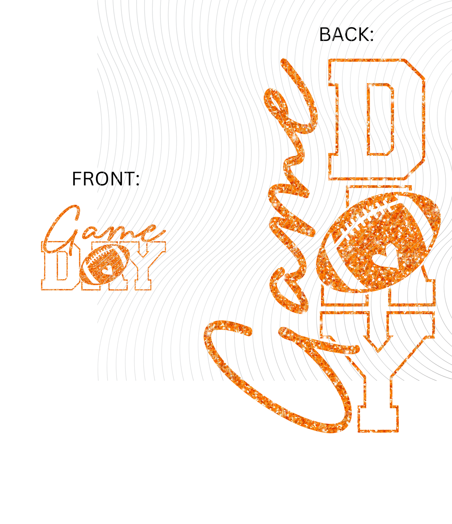 Glitter Game Day Orange & White Tee ((Customizable))