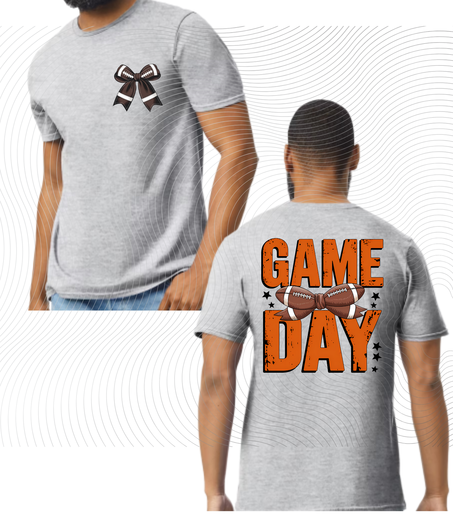 Youth Game Day with Flag Bow Tee ((Customizable))