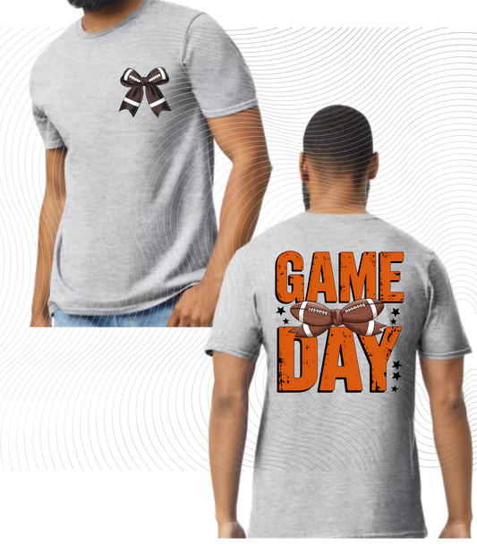 Youth Game Day with Flag Bow Tee ((Customizable))