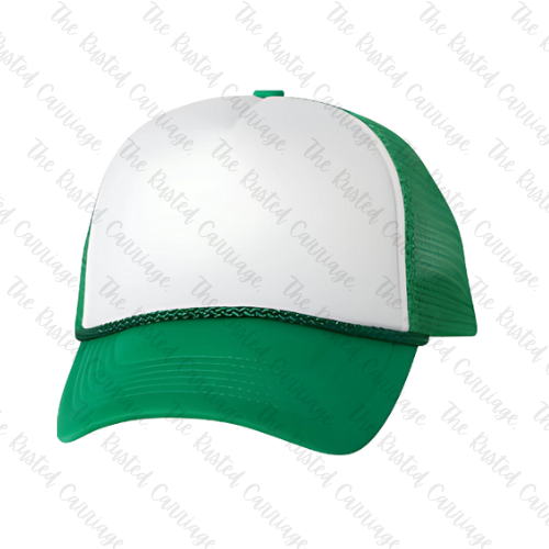Green and White Women's Trucker Hat - Pick Your Wrestling Design ((Customizable))